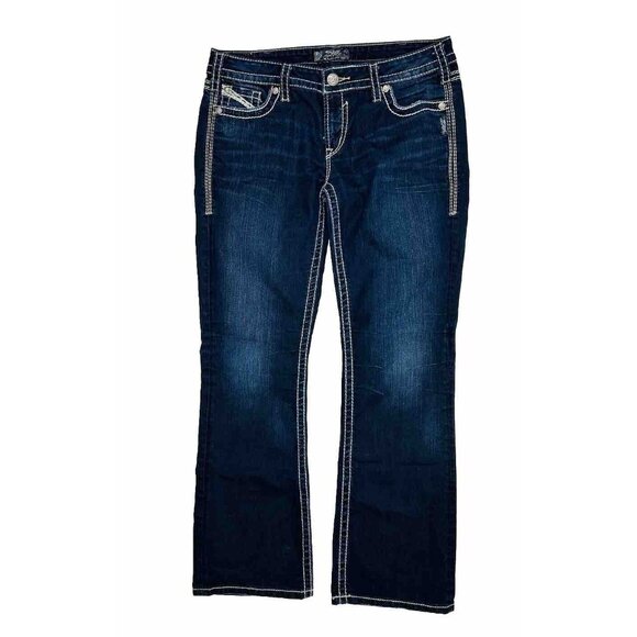 Silver Jeans Aiko Bootcut Thick Stitched Flap Pocket Jeans Mens 33x32 - Picture 1 of 9